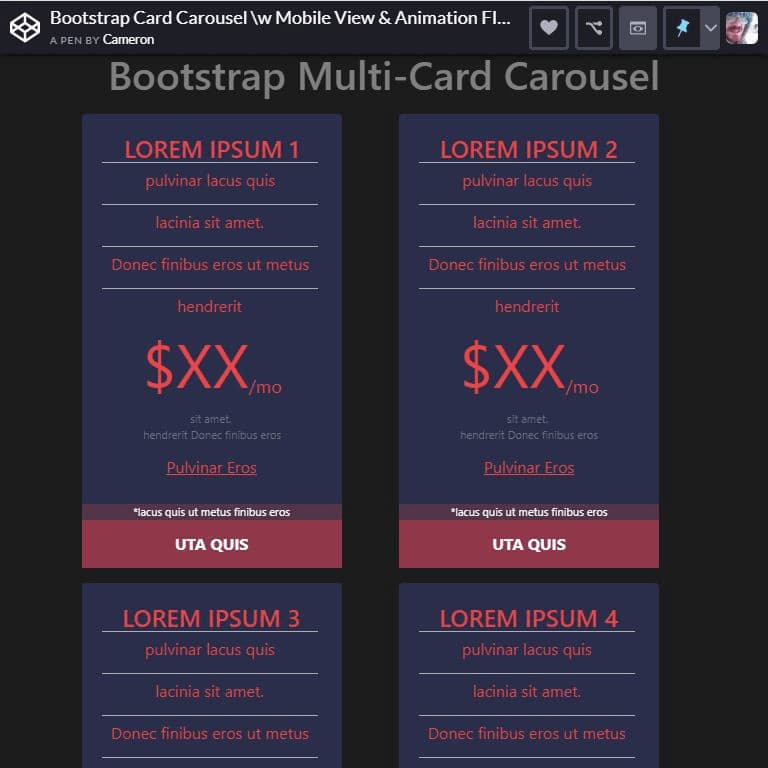 Multi-card carousel